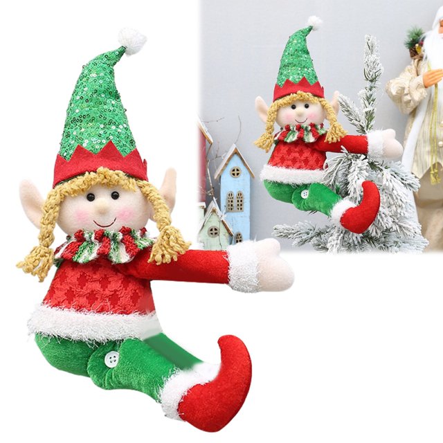 Décorations de Noël Trois-Tools Arbre de Noël Vert Mignon Peluche Hommes Décorations de Noël Aussi Utilisées comme Rideau de Maison et Bouteille de Vin