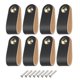 thumbnail image 1 of Uxcell 8 Packs Tiradores de Cajón de Cuero con Tornillos para Cajones, Negro/Dorado, 1 of 5