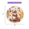 thumbnail image 5 of Welcome Fall Siamese Enjoys School Time Autumn Fall Leaves Ceramic Round Ornament Cat Lover Kitten Owner Gifts Home Tree Decor - 02013, 5 of 5