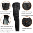 thumbnail image 2 of Dream Apparel Black Motorcycle Leather Chaps for Men Women Cowhide Leather Pants w/ Side Zipper on waist, 2 of 5