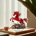 thumbnail image 4 of 2D Rotatable Acrylic Horse Ornament – Red Horse Coin Figurine for Valentine’s Day Lunar New Year Lucky Wealth Desktop Decoration Zodiac Year of the Horse Gift 360° Spin Stand – 10x5cm, 4 of 4