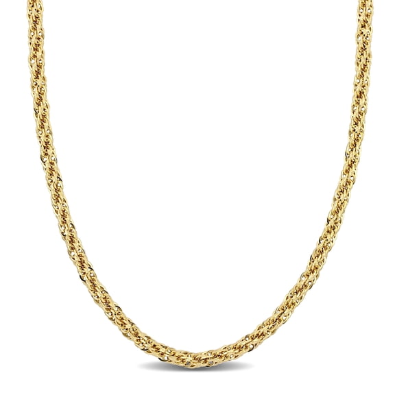 Everly Women's 4mm 14k Yellow Gold Infinity Rope Chain Necklace