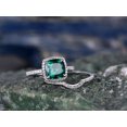 thumbnail image 5 of HeartsAndYou 2.3ct Natural Green Emerald Bridal Set Engagement Ring 100% 14k SOLID White Gold, 5 of 9