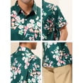 thumbnail image 7 of INSPIRE CHIC Men's Shirts Short Sleeve Floral Printed Button Front Beach Hawaiian Shirt 34 Green Pink, 7 of 7