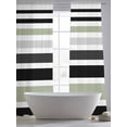 thumbnail image 5 of Sheer Curtains 84 inches Long 2 Panels Set Abstract Striped Light Filtering Sheer Drapes Rod Pocket Window Curtains for Living Room/Bedroom, Sage Green Black White, 5 of 8