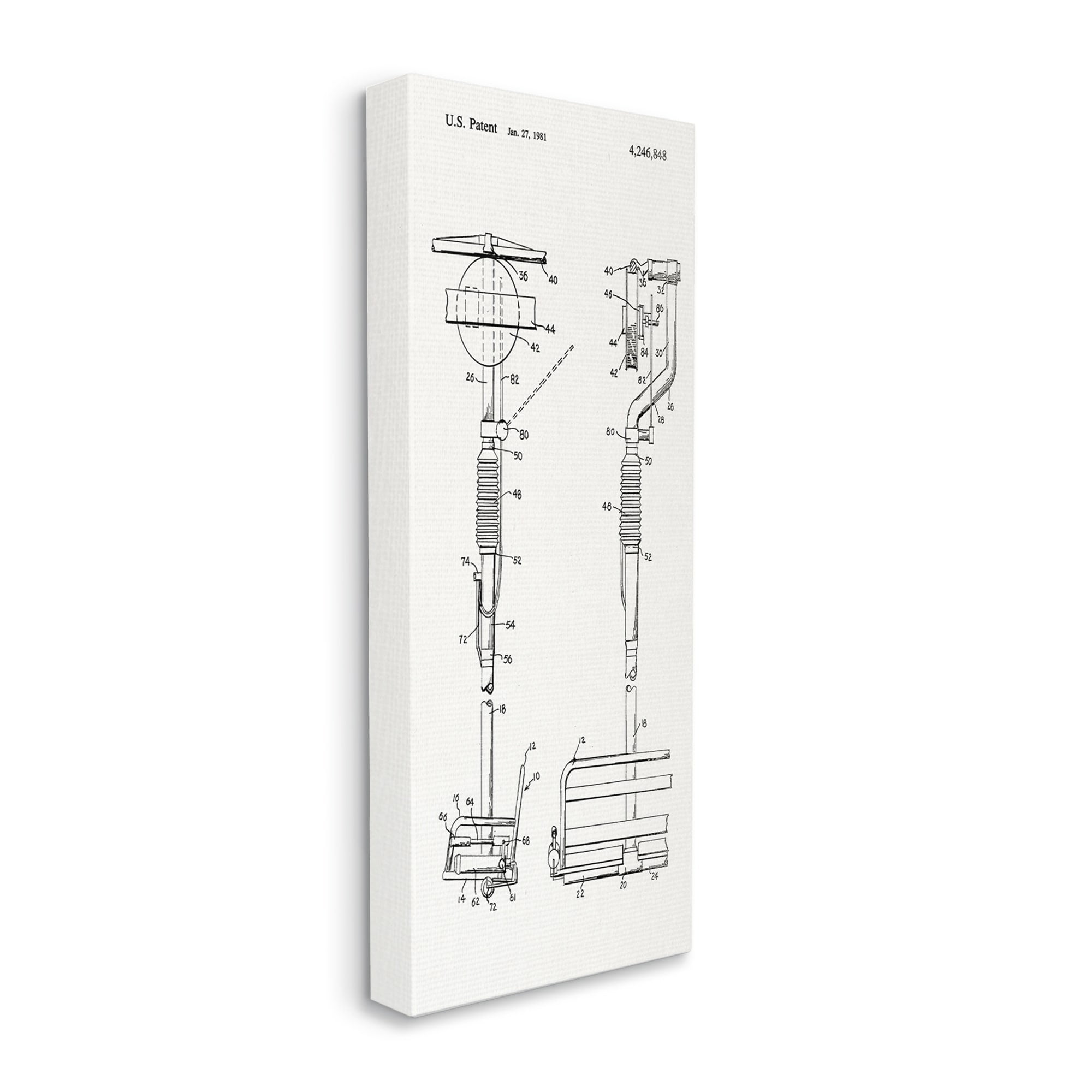 Stupell Industries Ski Lift Patent Blueprint Sports Painting Gallery Wrapped Canvas Print Wall Art