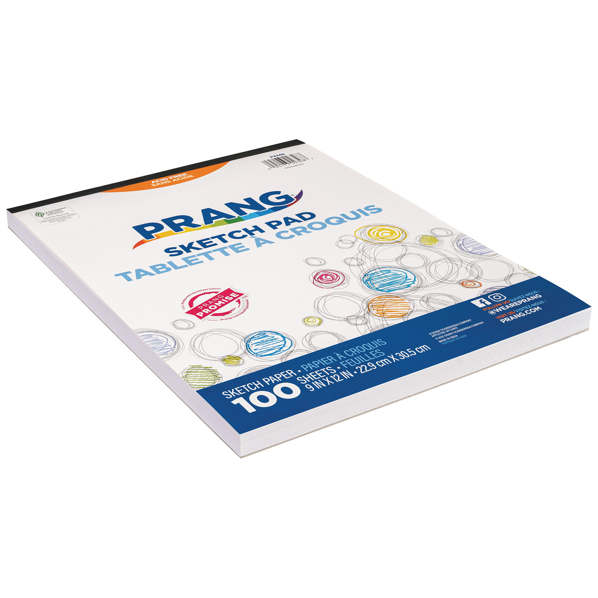 Prang Sketch Pad, 9" x 12", 100 Sheets, Pack of 3