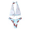 thumbnail image 4 of Moda mujer Split traje de baño Show cintura Halter Tie impresión Sexy Bikini Fridja  nalpqowj19928, 4 of 5