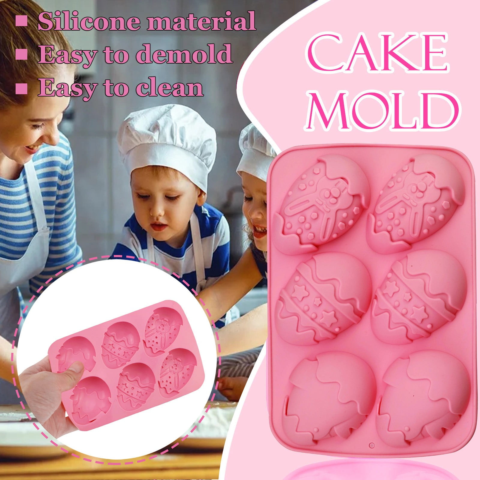 6-Cavity Mould Pan Silicone Donut Muffin Chocolate Cookie Cupcake Baking Mold us 