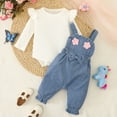 thumbnail image 2 of Baby Girls Romper Outfit Set Fall Winter Long Sleeve Romper for Infant, 2 of 8