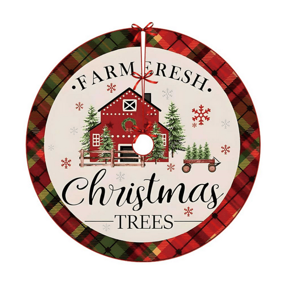 Christmas Tree Skirt Red Buffalo Plaid Xmas Tree Skirts Mat 47.2Inches for Indoor Outdoor Christmas Tree Holiday Party Merry Christmas Signs Tree Skirts for Holiday Decorations