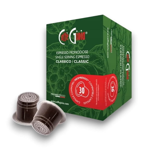 Caffè Gioia Classic Espresso Coffee Capsules, 30 Count, Compatible with Nespresso Original Machines, Authentic Italian Espresso, Medium Roast Coffee Pods