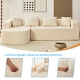 thumbnail image 6 of Puremind L Shaped Sectional Couch with Chaise, Upholstered Chenille Curved Sofa with Throw Pillows for Living Room/Apartment, No Assembly Required, Beige, 6 of 8