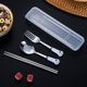 thumbnail image 4 of Cucharas y tenedores CatPaw, palillos para adultos, juego de palillos Cat, juego de vajilla con estampado bonito, incluye cuchara, tenedor y estuche de almacenamiento, 4 of 4