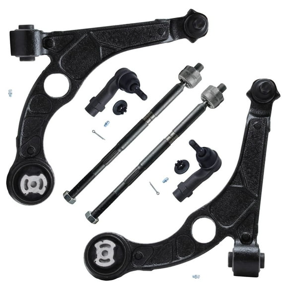 Detroit Axle - Front Lower Control Arms for 2015-2017 Chrysler 200, 2013-2016 Dodge Dart, 2 Lower Control Arms Assembly, 4 Inner and Outer Tie Rods Replacement
