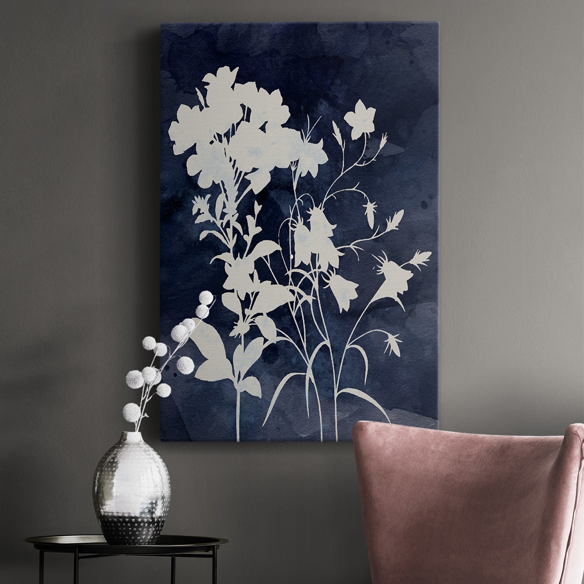 Indigo Botanical II Revisited Premium Gallery Wrapped Canvas - Ready to Hang
