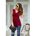 thumbnail image 6 of Zeagoo Womens Ruched Cowl Neck Tank Tops Sleeveless Stretch Blouse with Side Shirring, 6 of 6
