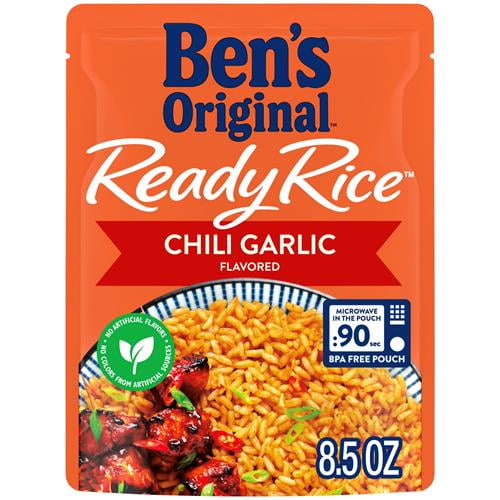 Bens Original Ready Rice Chili Garlic Flavored Rice, Easy Dinner Side, 8.5 Oz Pouch - Pack of 2