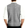 thumbnail image 5 of Vests for Men Cable Knit V-Neck Sleeveless Sweater Button Down Cardigan Fall Winter Business Casual Light Gray 5XL, 5 of 7