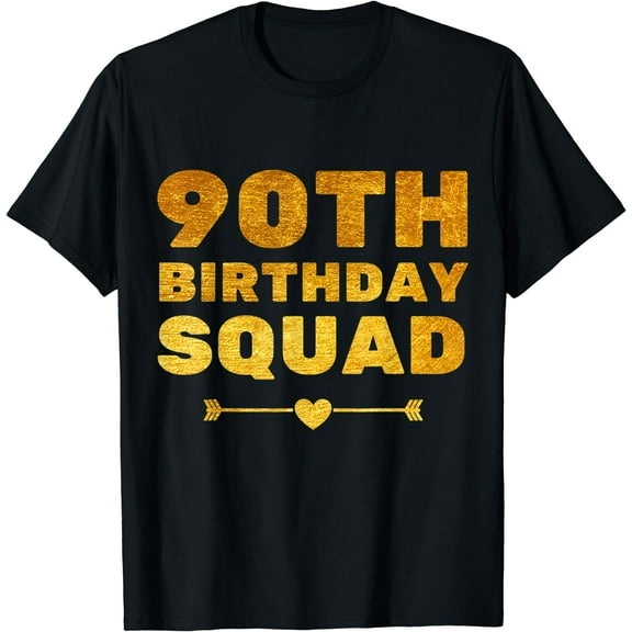 90th Birthday Squad Party B-Day Men Women Her Born In 1931 T-Shirt Black Small