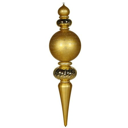 Vickerman Shiny-Matte-Glitter Finial Ornament
