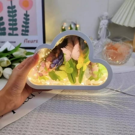 

Tepsmf Lamp DIY Mirror Night Light Creative Living Room Bedside Desktop Decoration For Girls