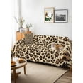thumbnail image 3 of Leopard Couch Cover for 2 Cushion Sofa, Rustic Brown Animals Art Modern Washable Loveseat Sofa Covers Slipcover for Sectional Sofas L-Shaped, Couch Throw Cover 71"x118", 3 of 9
