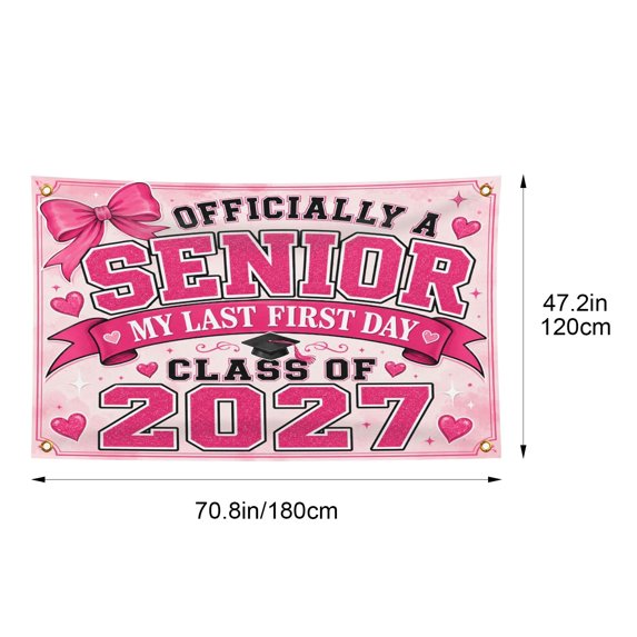 Class of 2027 Graduation Flags Classroom, Polyester Large Banner Decorations, Easy Hang Store Transport Flag, S*chool Group Celebration Indoor Outdoor Display