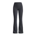 thumbnail image 4 of Sunnin Solid Color Fleece Lined Pants High Waist Yoga Workout Stretch Flare Leg Winter Wear, 4 of 6