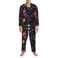 thumbnail image 3 of Fotbe Rainbow Jellyfishes Pijama de Hombre con Estampado de Manga Larga, Conjunto de 2 Piezas, Ropa de Dormir Suave y Cómoda con Bolsillos-X-Large, 3 of 7
