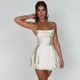 thumbnail image 4 of 2025 Summer New Popular European and American Style Sexy Slimming Show Solid Color Slimming Dress Short Women's, 4 of 10