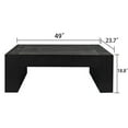 thumbnail image 3 of 49" Modern Wooden Coffee Table with Thick Legs, Center Table for Living Room, Black, 3 of 6