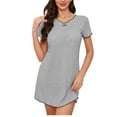 thumbnail image 2 of Censtreet Plus Size Nightgowns for Women Oversized Sleep Shirt Short Sleeve Nightshirt T-Shirt Dress Sleepwear M-3XL, 2 of 6