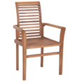 thumbnail image 3 of vidaXL Dining Chairs 4 pcs with Black Cushions Solid Teak Wood, 3 of 5
