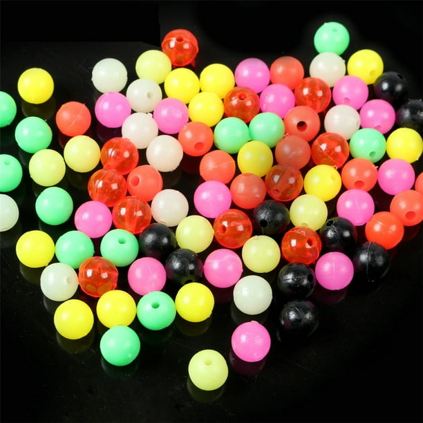 100pcs/lot LuminousBeads Plastic Colorful Fishing Beads DIY Fishing Lure  Accessories 