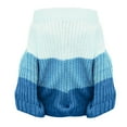 thumbnail image 4 of Clearance! Yajing Women's Pullover Sweaters Womens Oversized Sweater Color Block Off The Shoulder Pullover Knit Chunky Striped Tops L Blue, 4 of 4