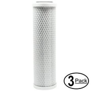 3-Pack Replacement for Watts WP-5 Activated Carbon Block Filter - Universal 10 inch Filter for WATTS PREMIER 500023 WP-5 FIVE STAGE REVERSE OSMOSIS SYSTEM - Denali Pure Brand