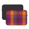 thumbnail image 3 of Bingfone Purple Yellow Buffalo Plaid Laptop Sleeve Case 13 Inch, 360° Protective Computer Carrying Bag, 3 of 9
