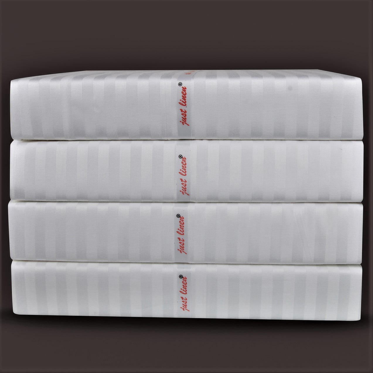 Just Linen Hotel Linen Collection, 300 TC 100 Cotton Sateen Striped