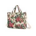thumbnail image 7 of FORMRS Womens Corduroy Tote Bag Crossbody Shoulder Handbag with Pocket, Red Christmas Poinsettia, 7 of 7