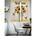 thumbnail image 4 of Yellow Sunflower Sheer Curtains 72 Inch Length 2 Panels Set, Butterfly Plaid Bow Retro Beige Farm Voile Window Treatment Rod Pocket Curtains Sheers Drapes for Bedroom/Living Room/Kitchen 52"x72"x2, 4 of 7