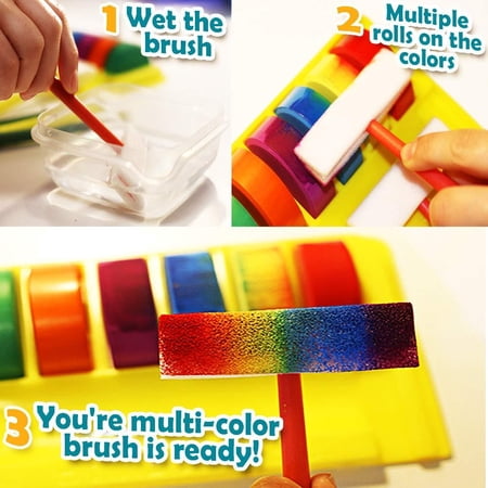 Shefiz Gift Watercolor Rainbow Magic Set For Girls And Boys-Kids Art Kit With 6 Sponge Brushes, 6 Count | Walmart Canada