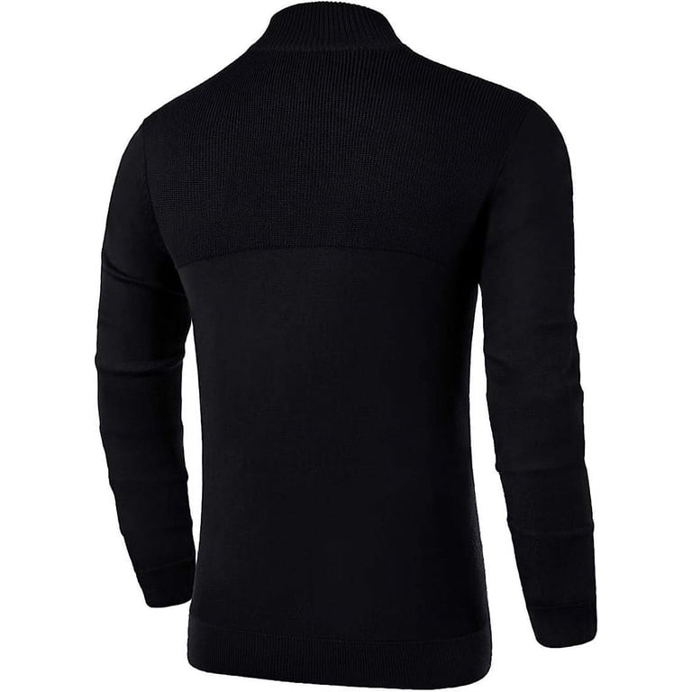 Iceglad Men's Slim Fit Mock Neck Zip Sweater photo 2