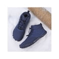 thumbnail image 6 of Frontwalk Women Men Snow Boots Plush Lined Warm Shoes Non Slip Winter Boot Climbing Casual Ankle Booties Unisex Outdoor Hiking Shoe Blue 9.5, 6 of 9