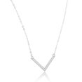 thumbnail image 3 of Sterling Silver Cz V Necklace 18", 3 of 3
