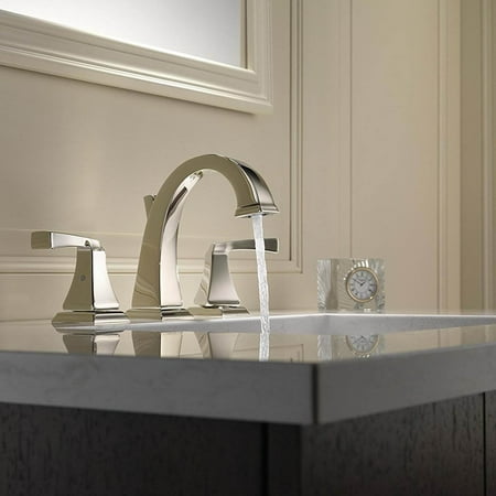 Delta Dryden 2 Handle Widespread Bathroom Faucet Polished Nickel