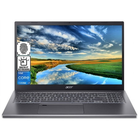 Acer Aspire 5 Laptop, 15.6” FHD IPS Computer, Intel Core i7-1355U Processor(Deca-core), 16GB RAM, 512GB SSD, Intel Iris Xe Graphics, Wi-Fi 6E, Backlit Keyboard, Bluetooth, Windows 11 Home, Steel Gray