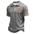 thumbnail image 4 of Dwelliawo Men's 250 Anniversary Usa Shirt 1776-2026 Freedom Polo Patriotic Shirts We the People Patriotic Shirt Short Sleeve Top Gray S, 4 of 5