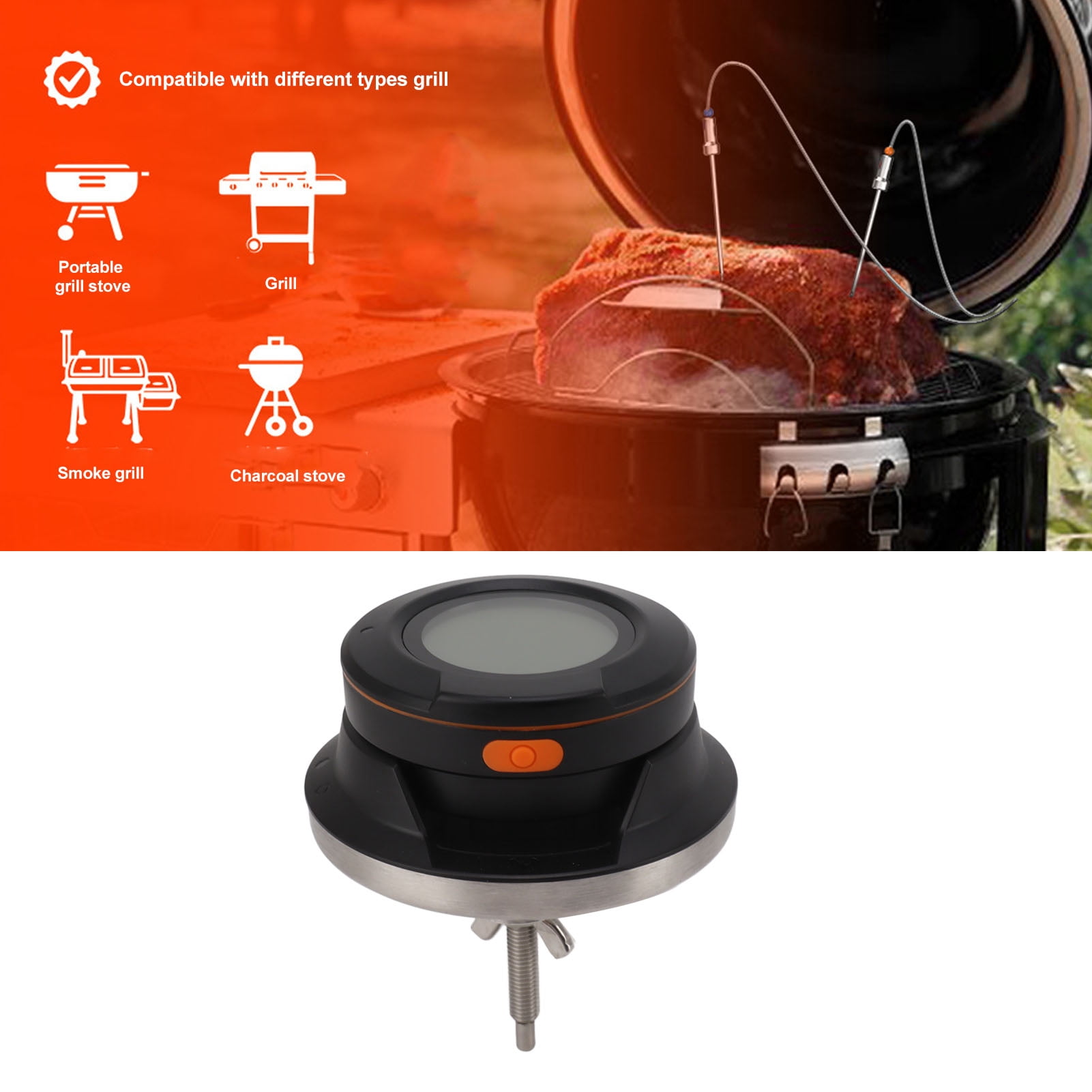 BOKYAN Digital Meat Thermometer Wireless App Alarm Waterproof Fast Read Cooking Food Thermometer for Grill Smoker Kitchen BBQ 2 Probes