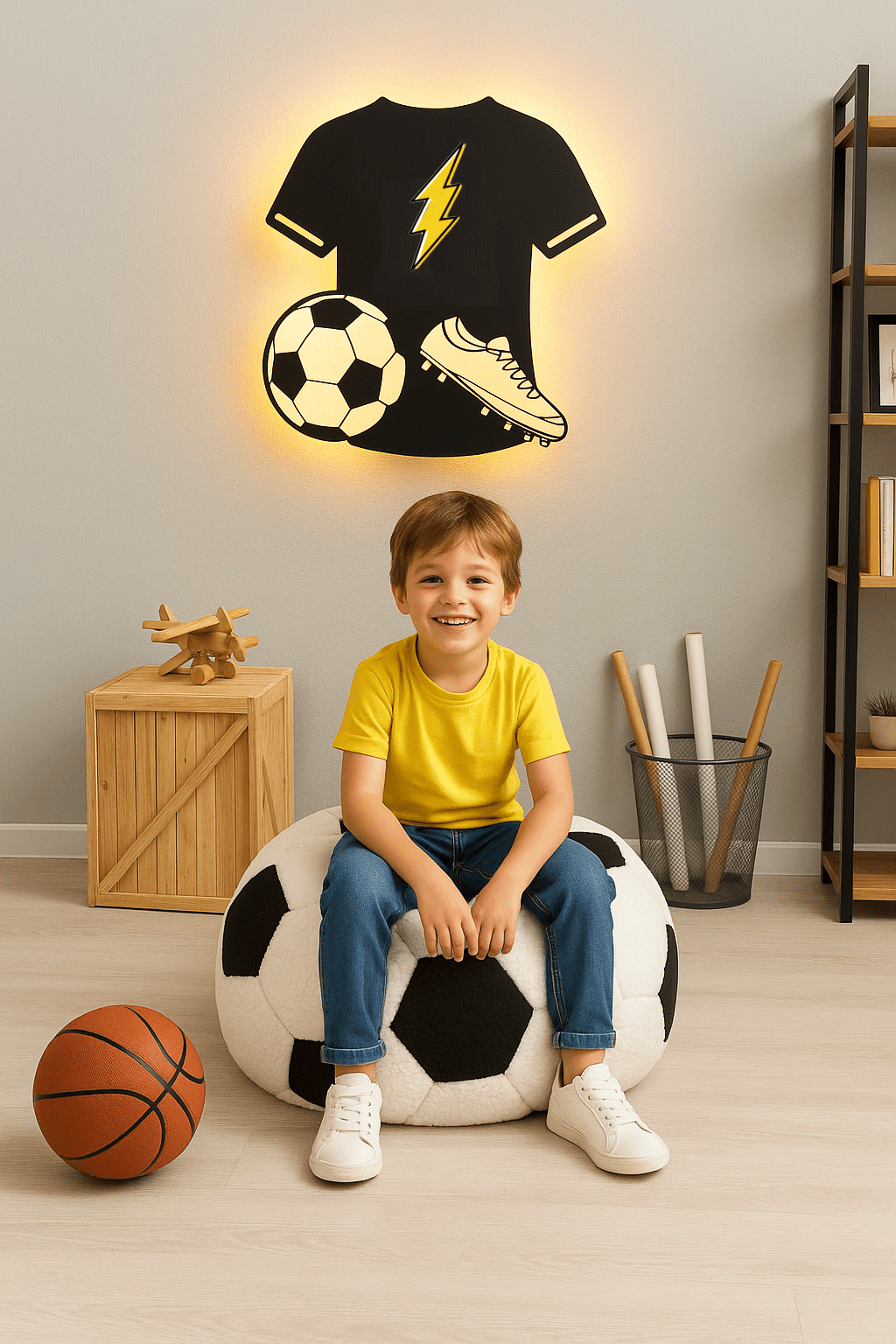 Room Revival Courtside Kids ,Soccer Bean Bag Chair